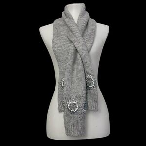Talbots wool alpaca mohair blend gray scarf chic girly snow winter